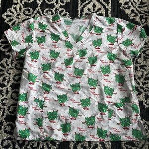 Size 2X Cassandra O Christmas Tree Scrub Top